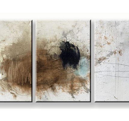 Aardse Lagen, handgeschilderd olieverfschilderij met abstracte structuur