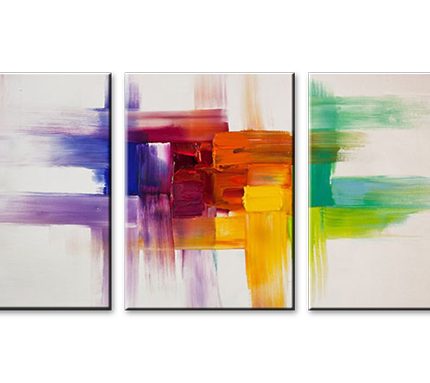 Kleurstromen in Regenboogtinten, handgeschilderd olieverfschilderij met regenboogverloop
