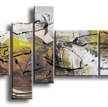 Golvende Impulsen, handgeschilderd olieverfschilderij met abstracte structuur