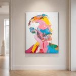 Man in Kleurexplosie, Mensen & Portretten schilderij aan de muur in interieur