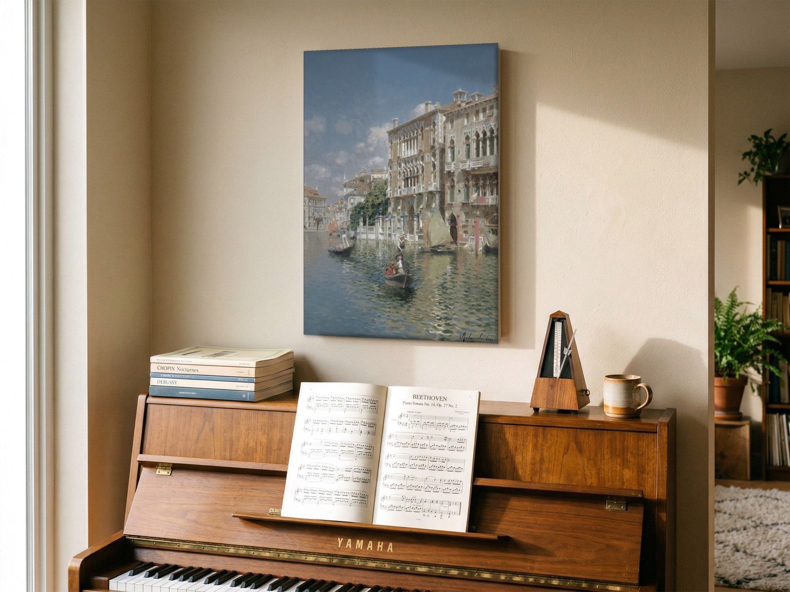 CAS1258-1 Canale in Venetië (naar Santoro), Steden & Skylines schilderij aan de muur in interieur