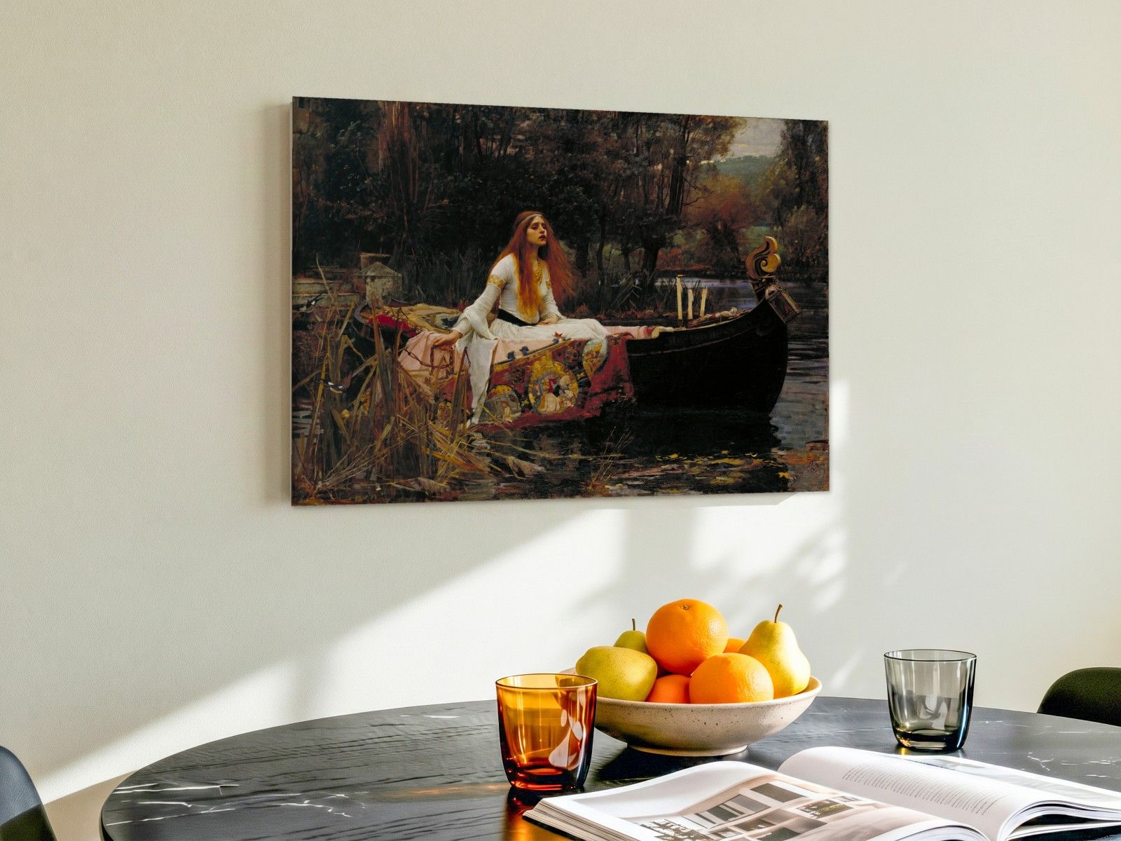 CAS1357-1 De Dame van Shalott (naar Waterhouse), Mensen & Portretten schilderij aan de muur in interieur