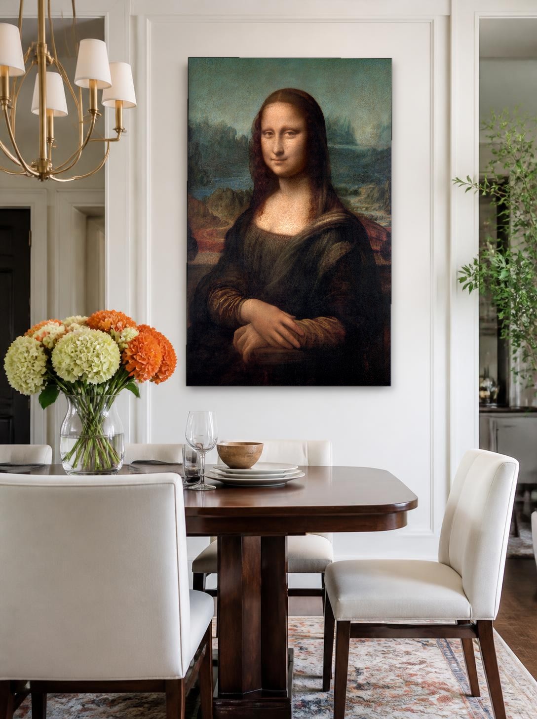 CAS1359-1 Mona Lisa (naar Da Vinci), Mensen & Portretten schilderij aan de muur in interieur