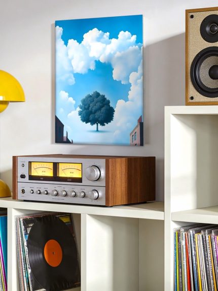 Zwevende Boom boven de Stad, Natuur & Landschap schilderij aan de muur in interieur
