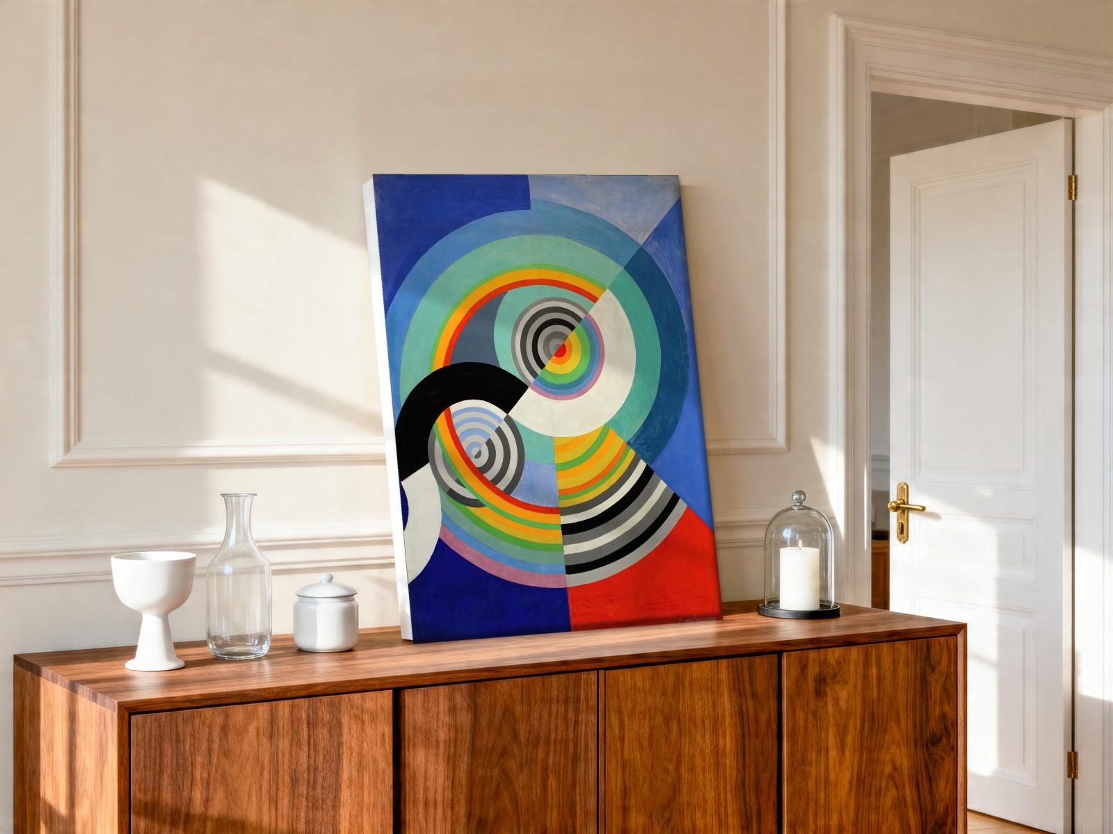 CAS1516-1 Concentrische Cirkels in Kleur, Abstract & Modern schilderij aan de muur in interieur