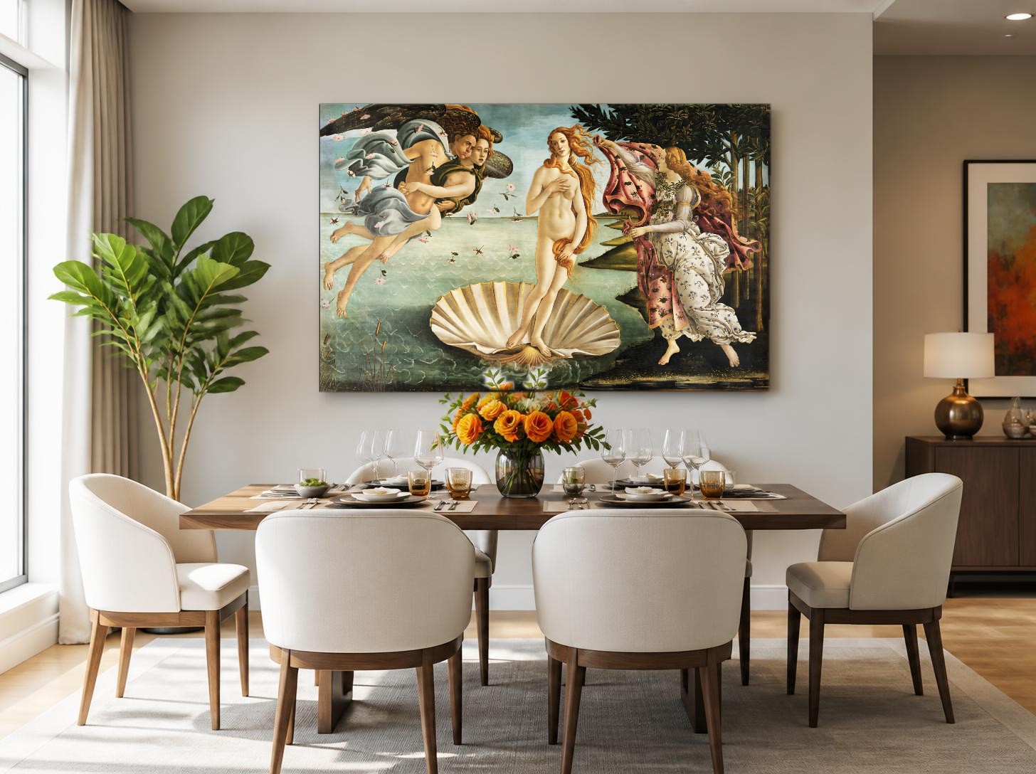 CAS1537-1 De Geboorte van Venus (naar Botticelli), Mensen & Portretten schilderij aan de muur in interieur