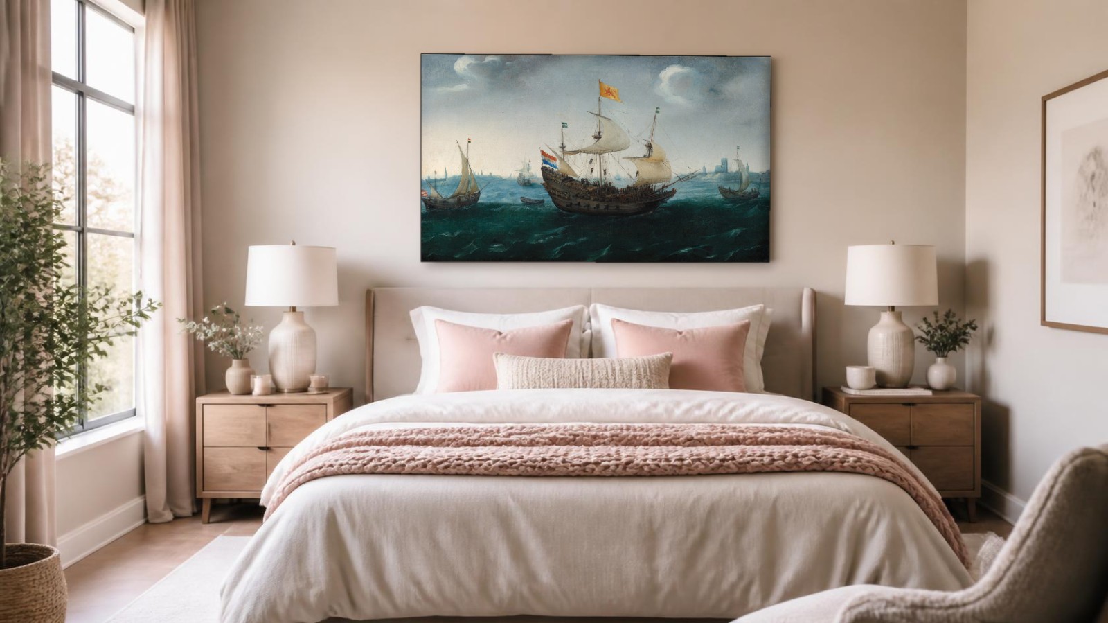 CAS1771-1 Vloot voor de Kust, Natuur & Landschap schilderij aan de muur in interieur