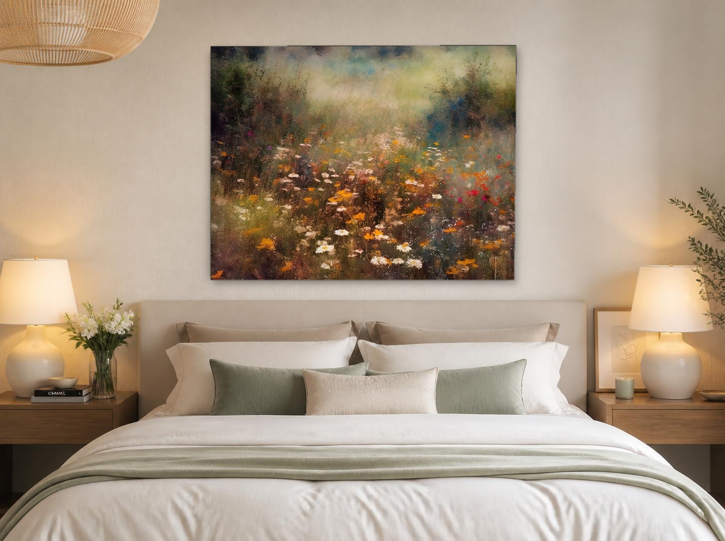 CAS1811-1 Zomerse Bloemenweide, Bloemen & Stilleven schilderij aan de muur in interieur