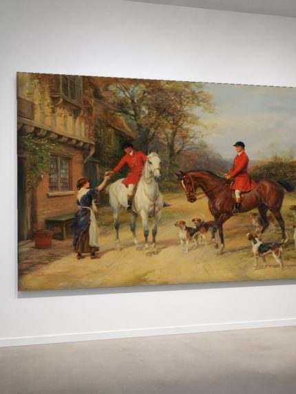 Jachtstoet bij het Landhuis, Dieren schilderij aan de muur in interieur