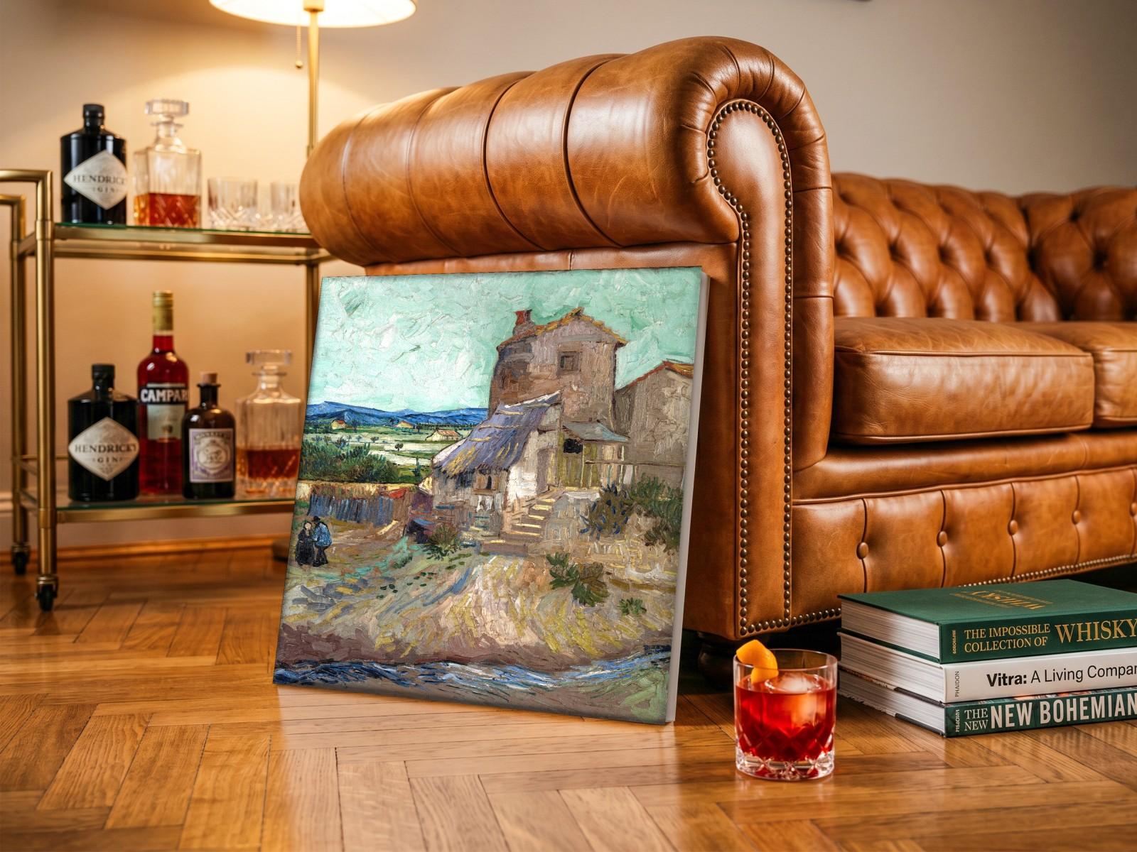 CAS1838-1 De oude molen (naar Van Gogh), Natuur & Landschap schilderij aan de muur in interieur