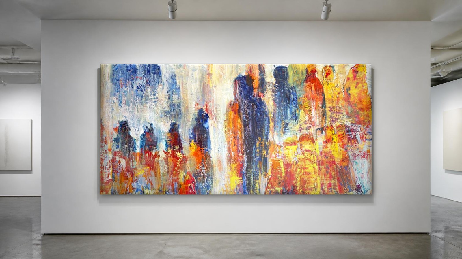 CAS184-1 Vurige Silhouetten, Mensen & Portretten schilderij aan de muur in interieur