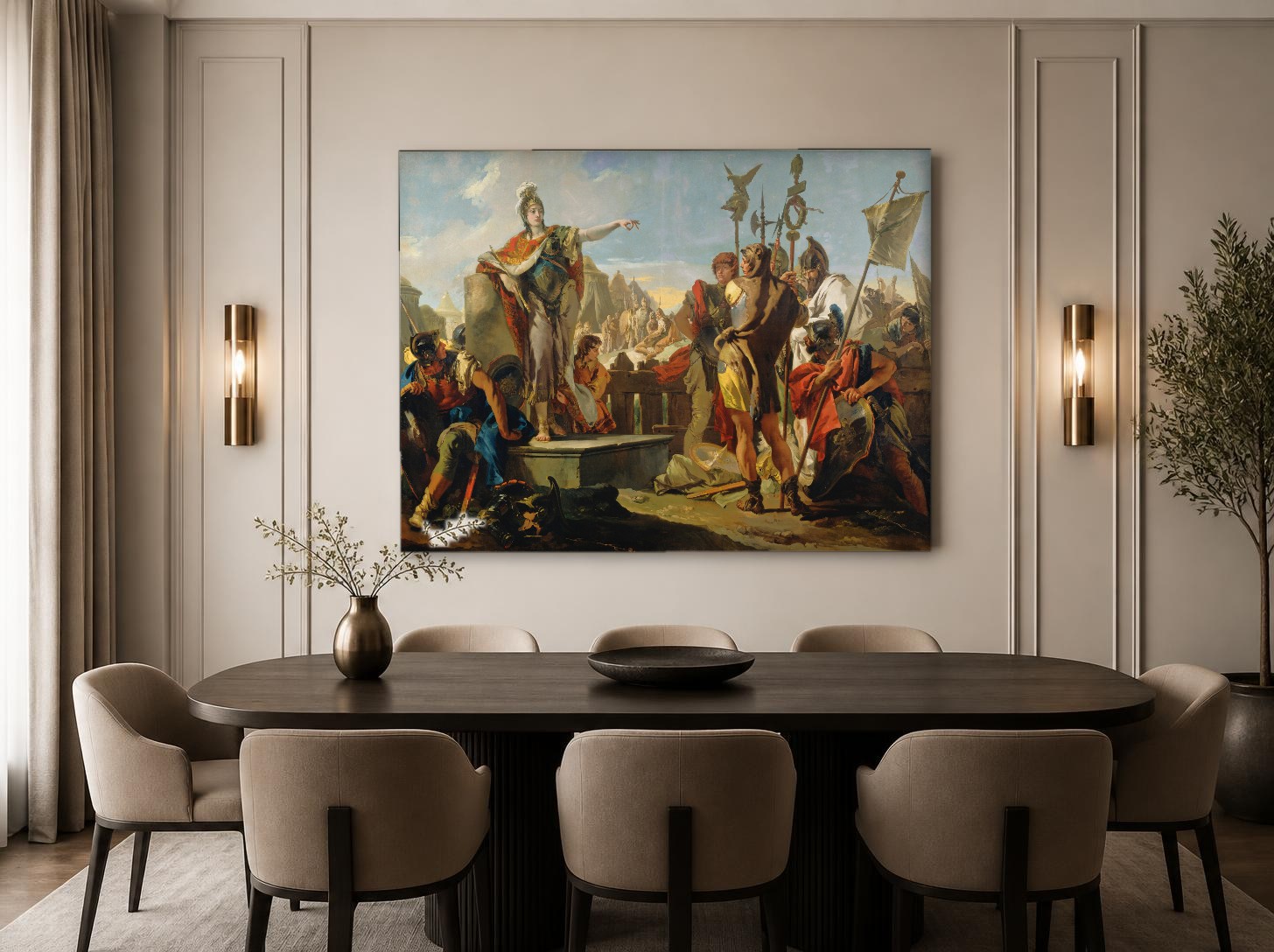 CAS1891-1 Koningin Zenobia voor haar leger, Mensen & Portretten schilderij aan de muur in interieur
