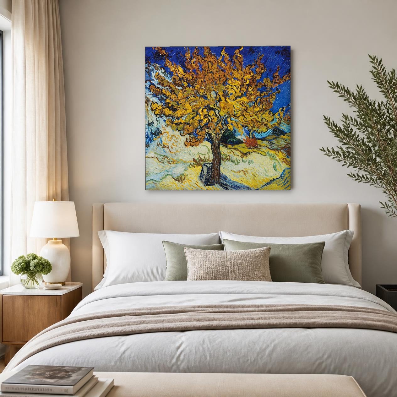 CAS1948-1 De Moerbeiboom (naar Van Gogh), Natuur & Landschap schilderij aan de muur in interieur