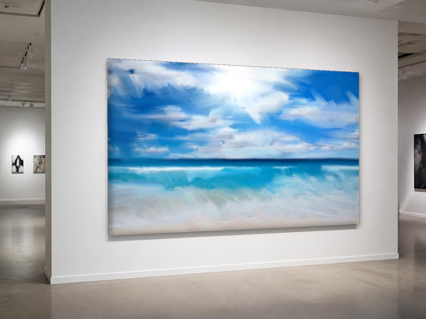 CAS2109-1 Turquoise Branding onder Zonlicht, Natuur & Landschap schilderij aan de muur in interieur