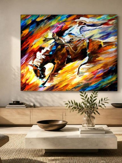 Wervelende Rodeo, Dieren schilderij aan de muur in interieur