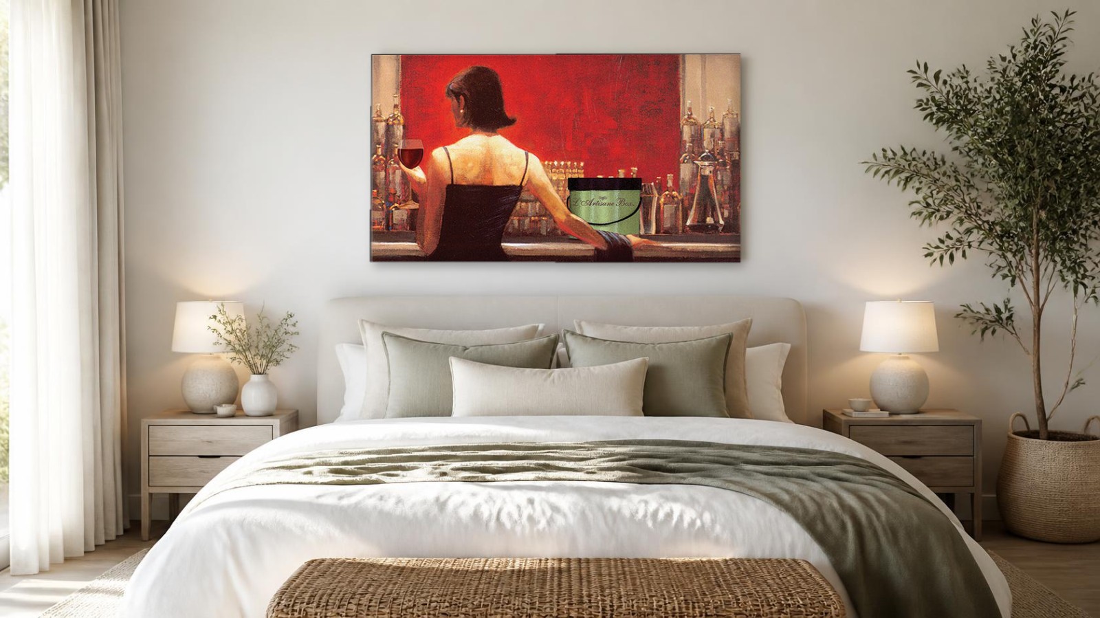 CAS284-1 Silhouet aan de Bar, Mensen & Portretten schilderij aan de muur in interieur
