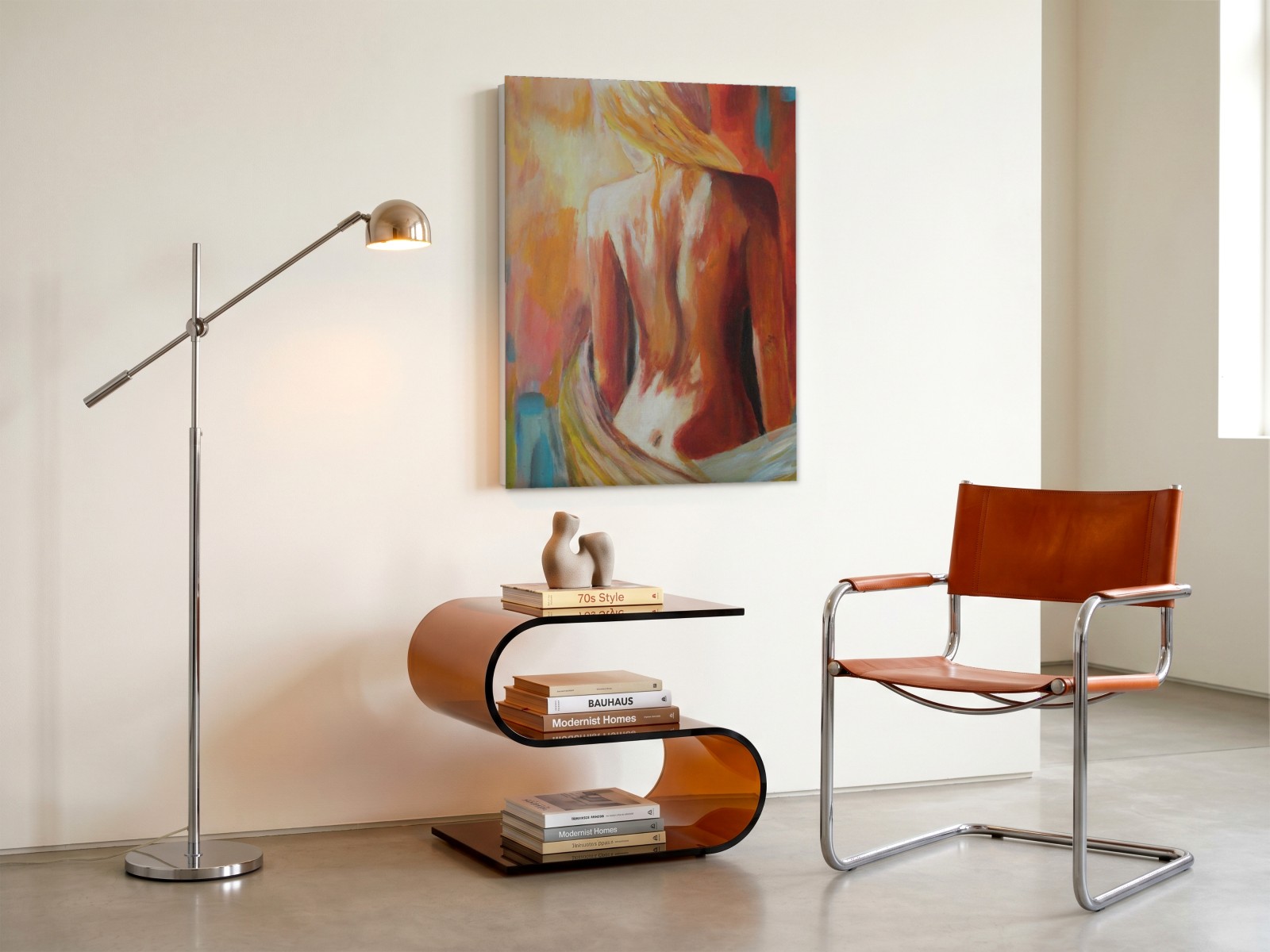 CAS301-1 Vrouwenrug in Gouden Licht, Mensen & Portretten schilderij aan de muur in interieur
