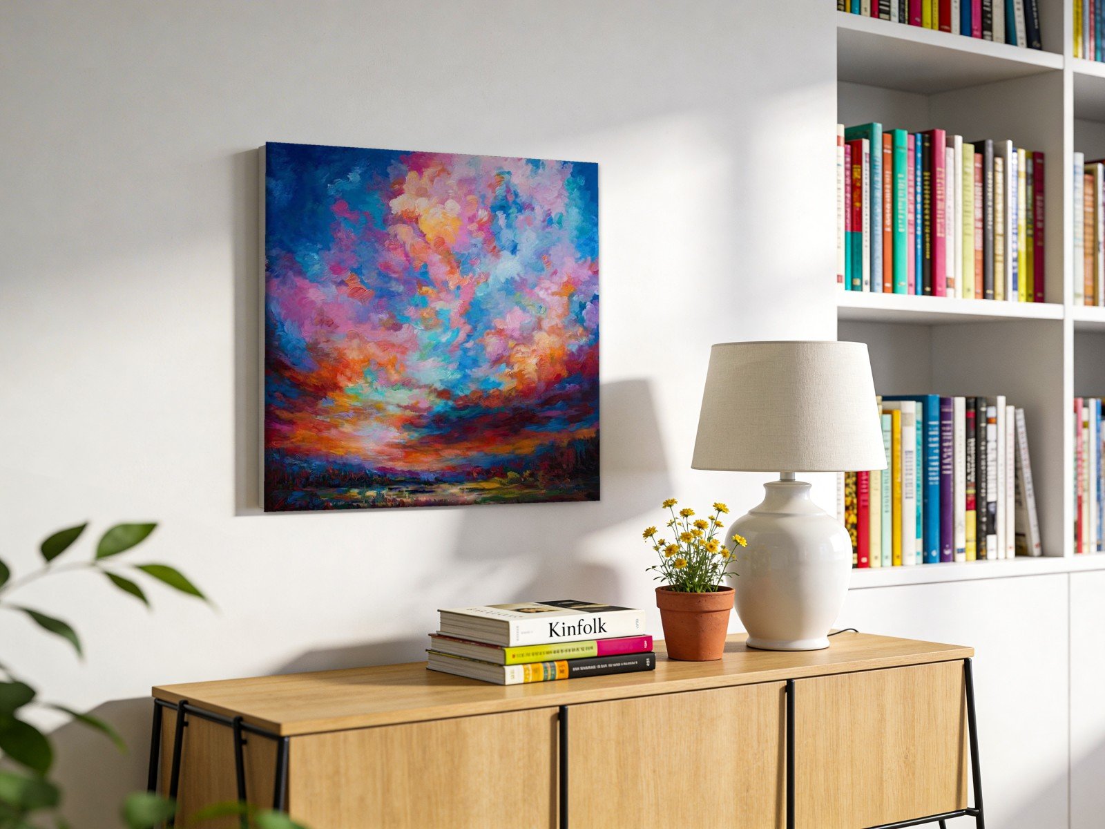 CAS306-1 Kleurrijke Wolkenlucht bij Zonsondergang, Natuur & Landschap schilderij aan de muur in interieur