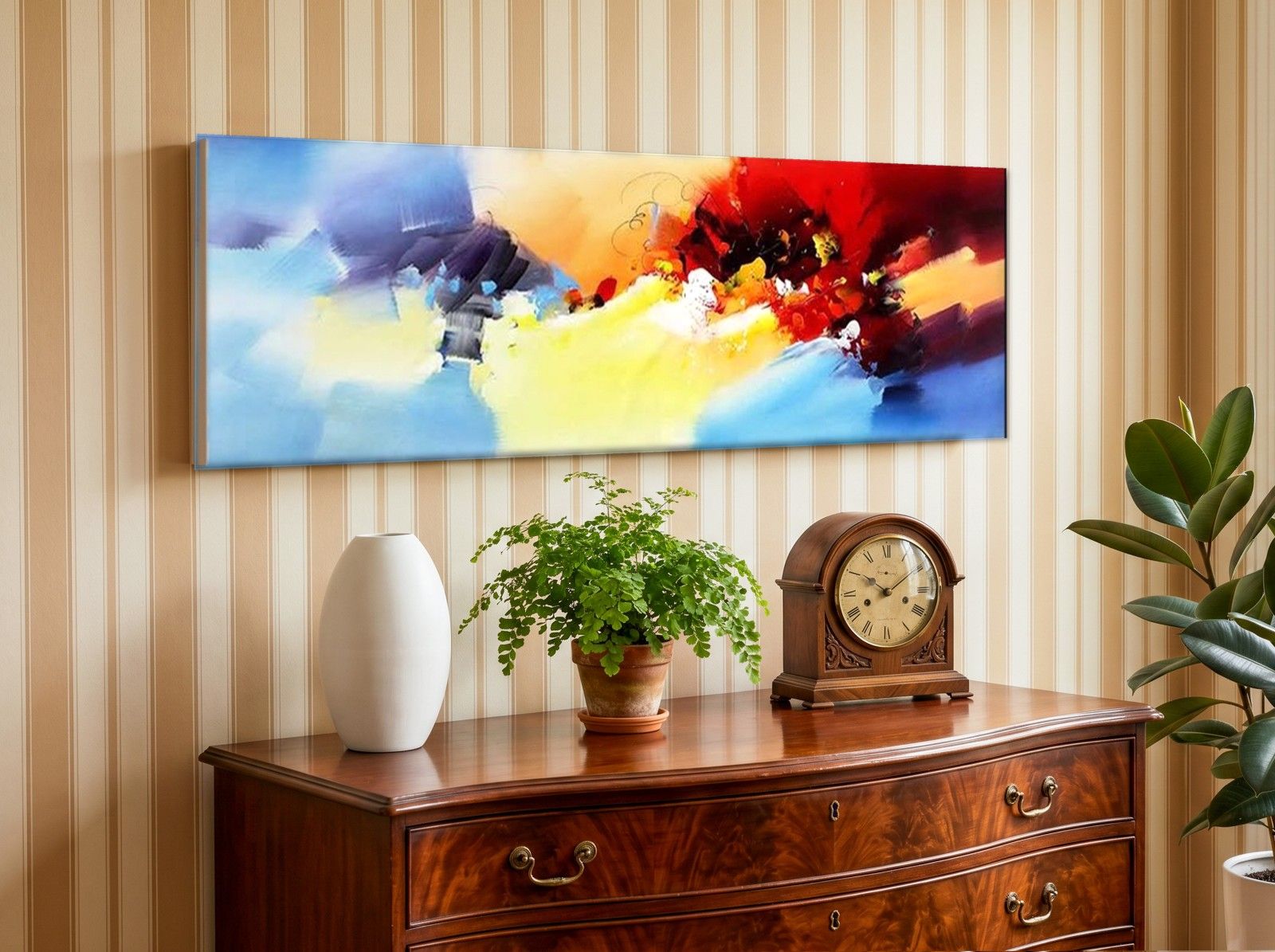 CAS307-1 Stralende Lucht, Abstract & Modern schilderij aan de muur in interieur