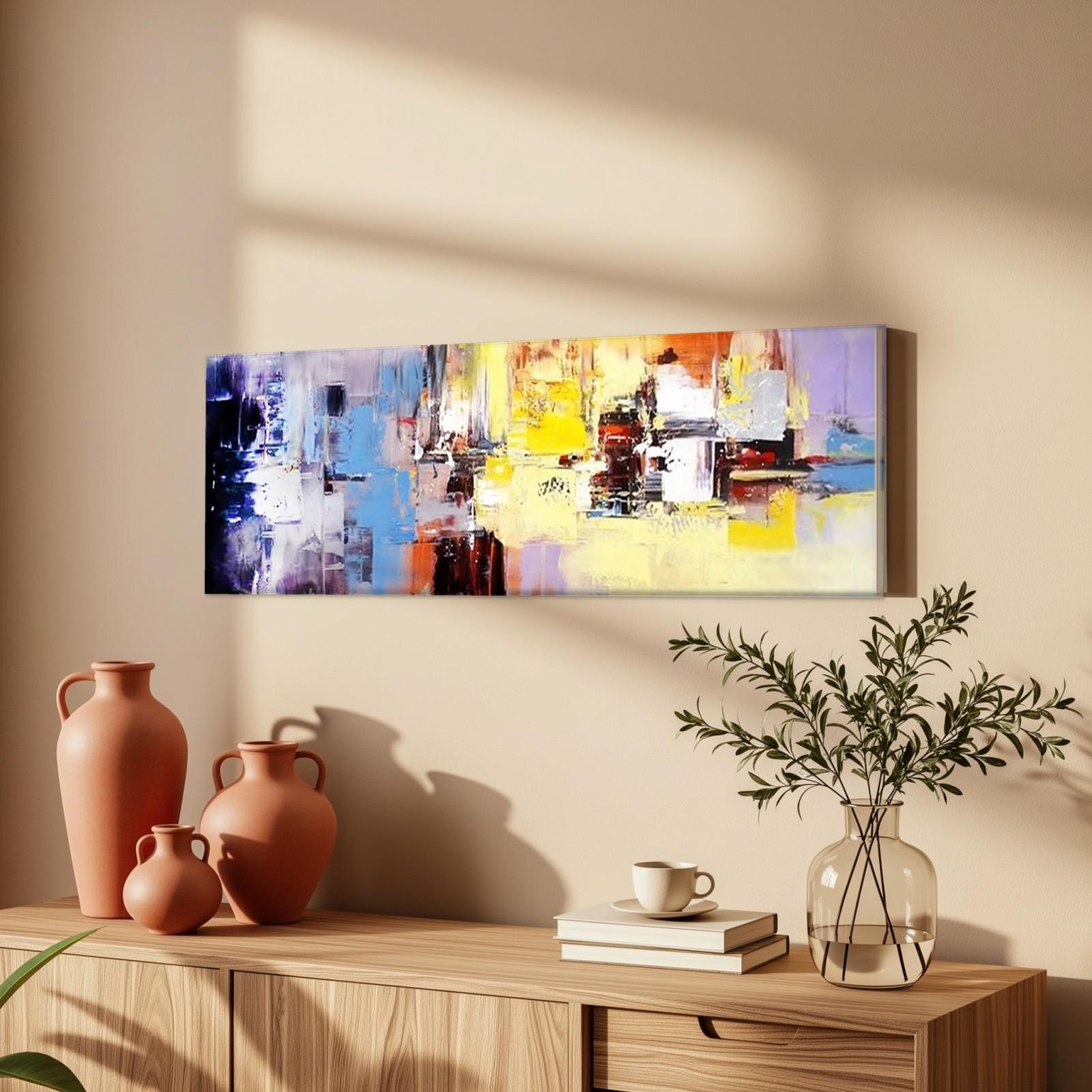 CAS347-1 Spiegeling in Kleur, Abstract & Modern schilderij aan de muur in interieur