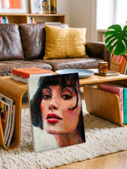 Kleurrijke Blik, Mensen & Portretten schilderij aan de muur in interieur