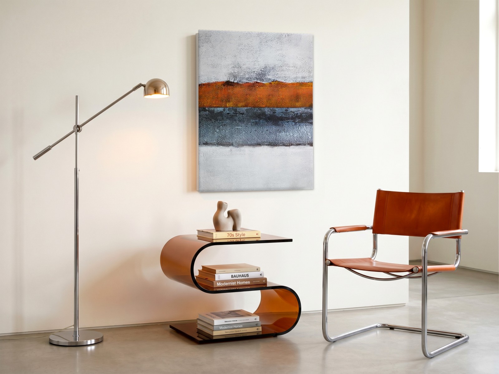 CAS456-1 Horizon in Roest, Abstract & Modern schilderij aan de muur in interieur