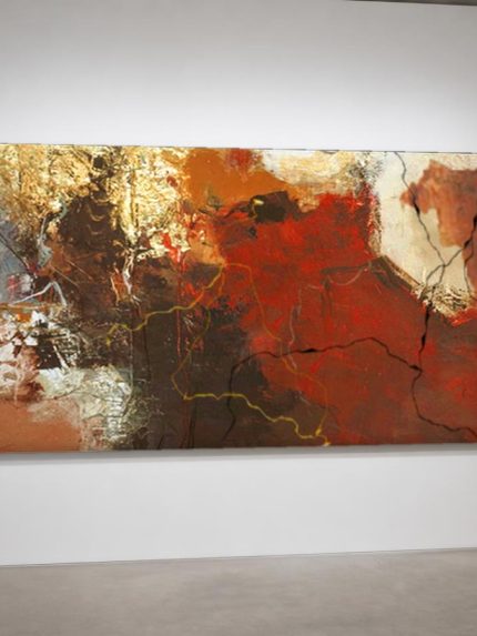 Oprukkend Vuur, Abstract & Modern schilderij aan de muur in interieur