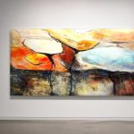 Ballonnen in Warm Licht, Abstract & Modern schilderij aan de muur in interieur