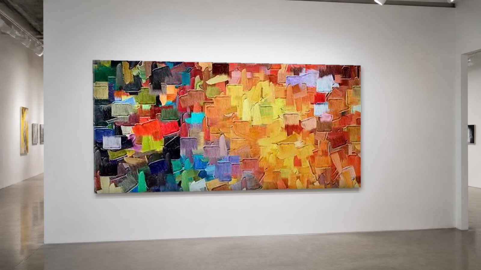 CAS539-1 Mozaïek in Herfsttinten, Abstract & Modern schilderij aan de muur in interieur