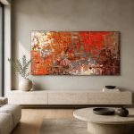 Vurige Beweging, Abstract & Modern schilderij aan de muur in interieur