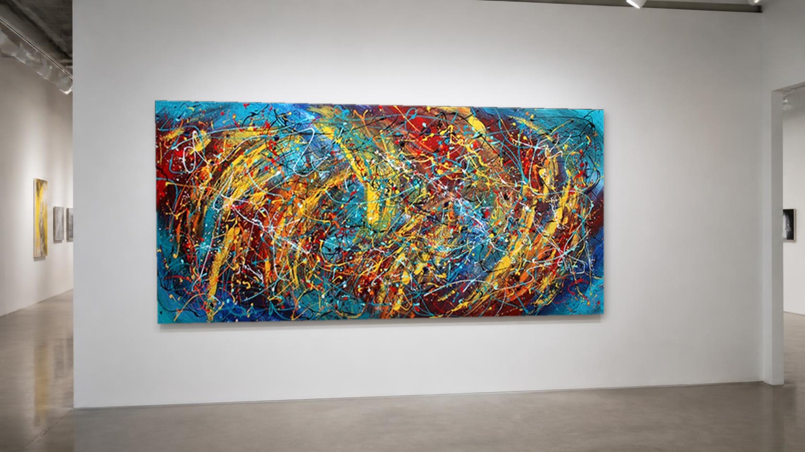 CAS575-1 Kleurstorm, Abstract & Modern schilderij aan de muur in interieur
