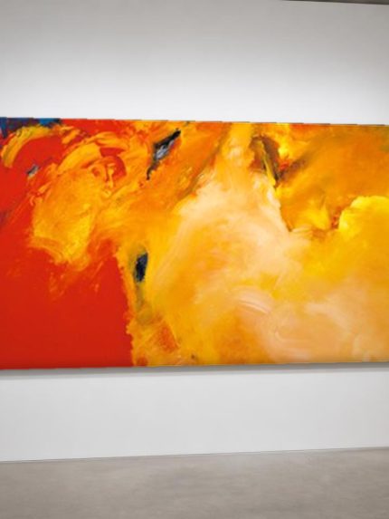Gouden Vlam, Abstract & Modern schilderij aan de muur in interieur