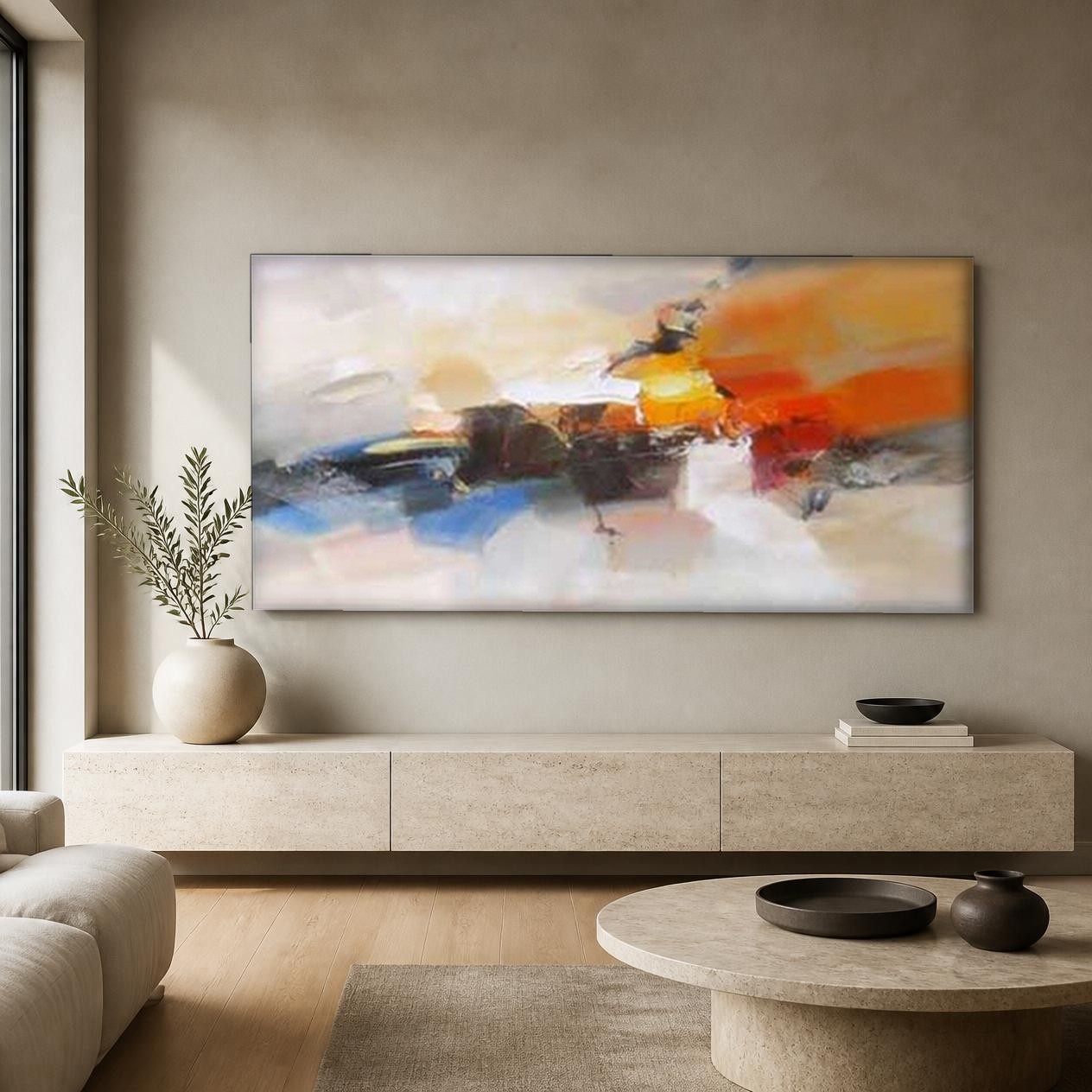 CAS619-1 Gloed in Beweging, Abstract & Modern schilderij aan de muur in interieur