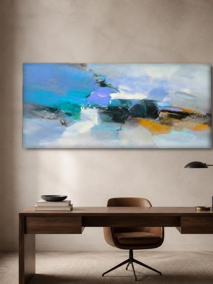IJswind, Abstract & Modern schilderij aan de muur in interieur