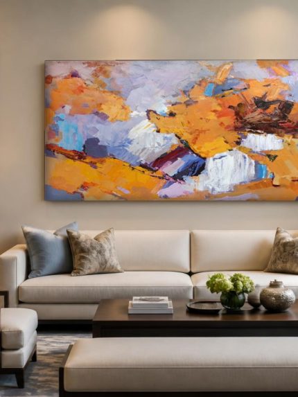 Gloed in Beweging, Abstract & Modern schilderij aan de muur in interieur