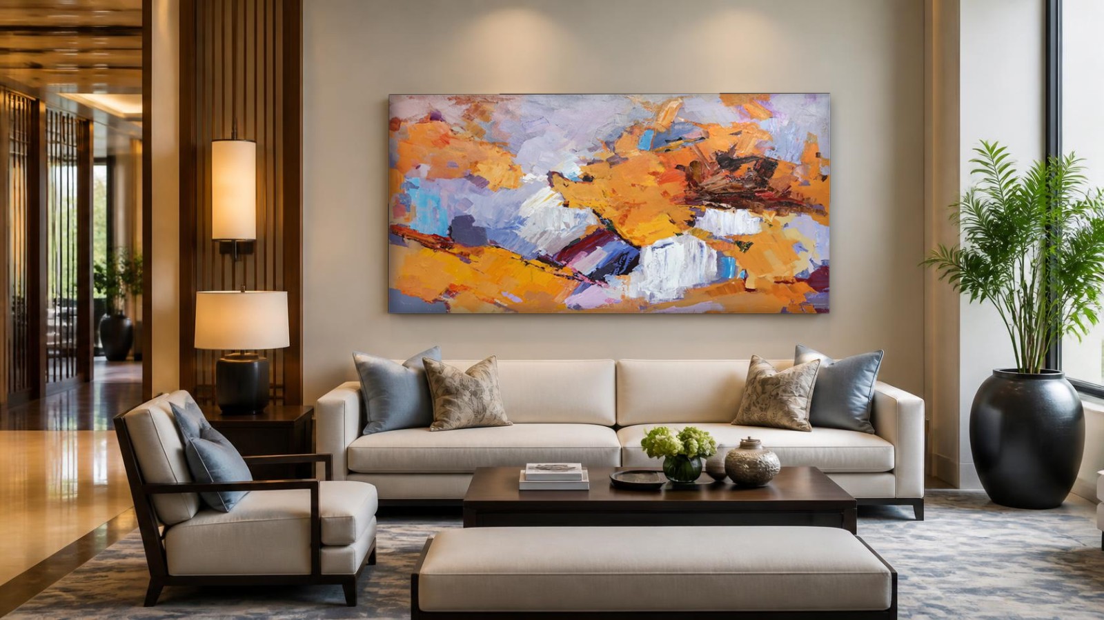 CAS623-1 Gloed in Beweging, Abstract & Modern schilderij aan de muur in interieur