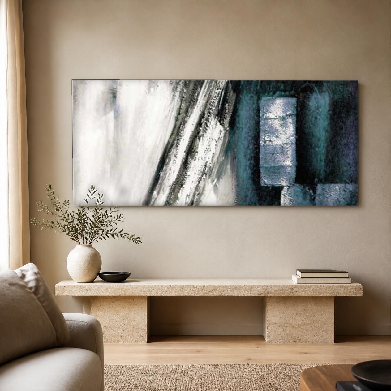 CAS625-1 Verstild Contrast, Abstract & Modern schilderij aan de muur in interieur