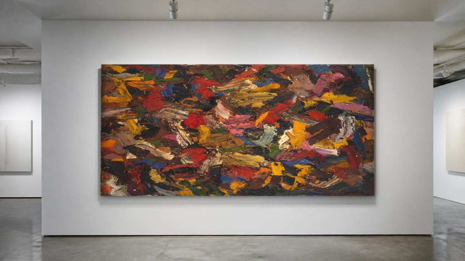CAS670-1 Vurige Kleurenstorm, Abstract & Modern schilderij aan de muur in interieur