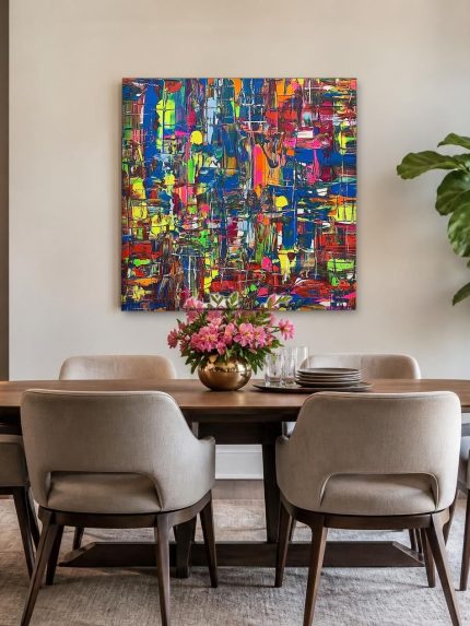 Georganiseerde Chaos, Abstract & Modern schilderij aan de muur in interieur