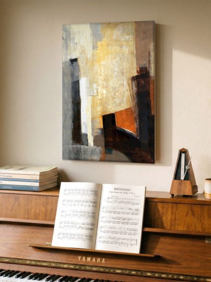 Verticaal Evenwicht, Abstract & Modern schilderij aan de muur in interieur