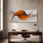 Golvende Gloed, Abstract & Modern schilderij aan de muur in interieur