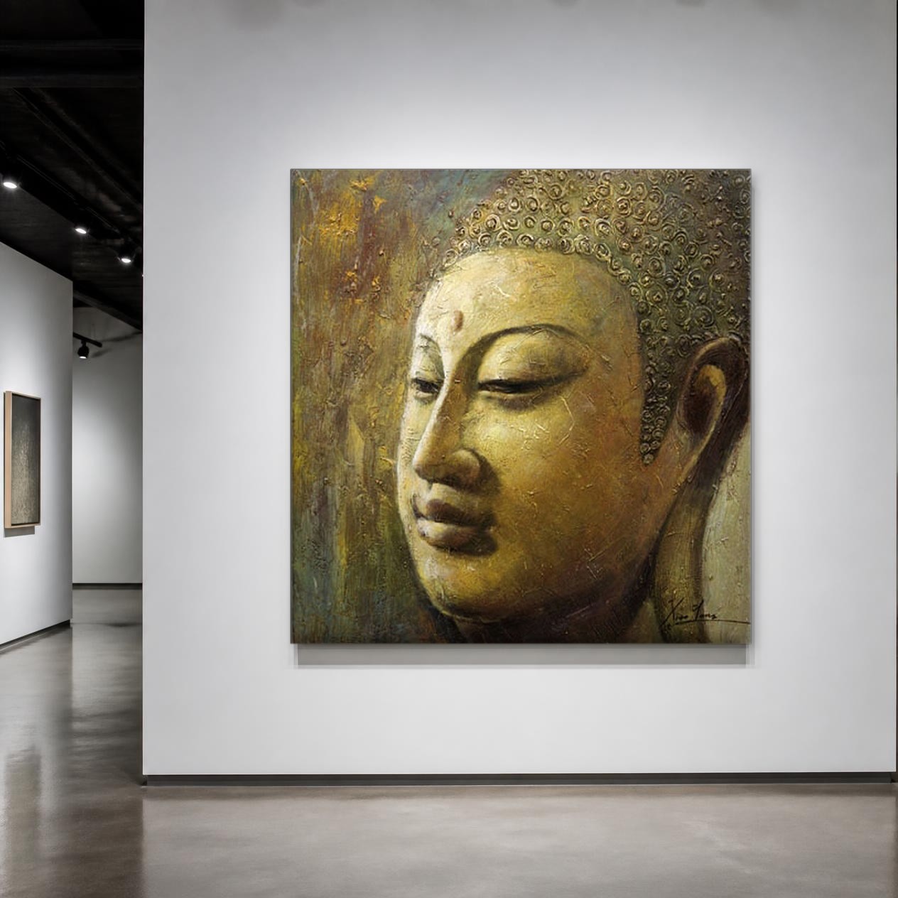 CAS848-1 Boeddha in Stille Meditatie, Mensen & Portretten schilderij aan de muur in interieur
