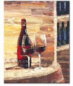 Bottle of Red Wine, 2 Glasses