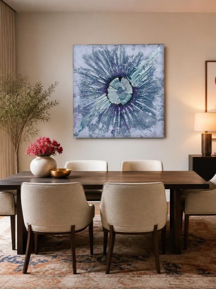 Gloed in de Verte, Natuur & Landschap schilderij aan de muur in interieur