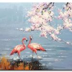 Flamingos and Blossoms