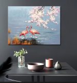 Flamingos and Blossoms - Afbeelding 3