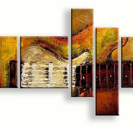 Bronzen Textuurspel, handgeschilderd olieverfschilderij met abstracte structuur