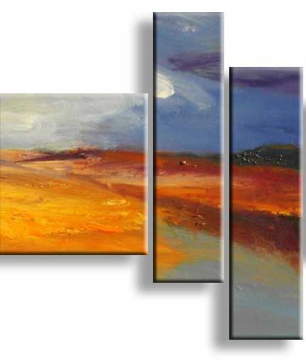 Gloeiende Horizon, handgeschilderd olieverfschilderij met zonsondergang