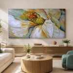 Magnolia in Close-up, Bloemen & Stilleven schilderij aan de muur in interieur