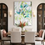 Boeket in Beweging, Bloemen & Stilleven schilderij aan de muur in interieur